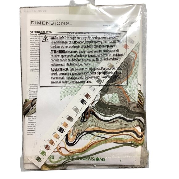 Dimensions Wintry Wolf Cross Stitch Kit 3228 9"x14" Kathy Goff Design NEW NWT - Picture 6 of 6